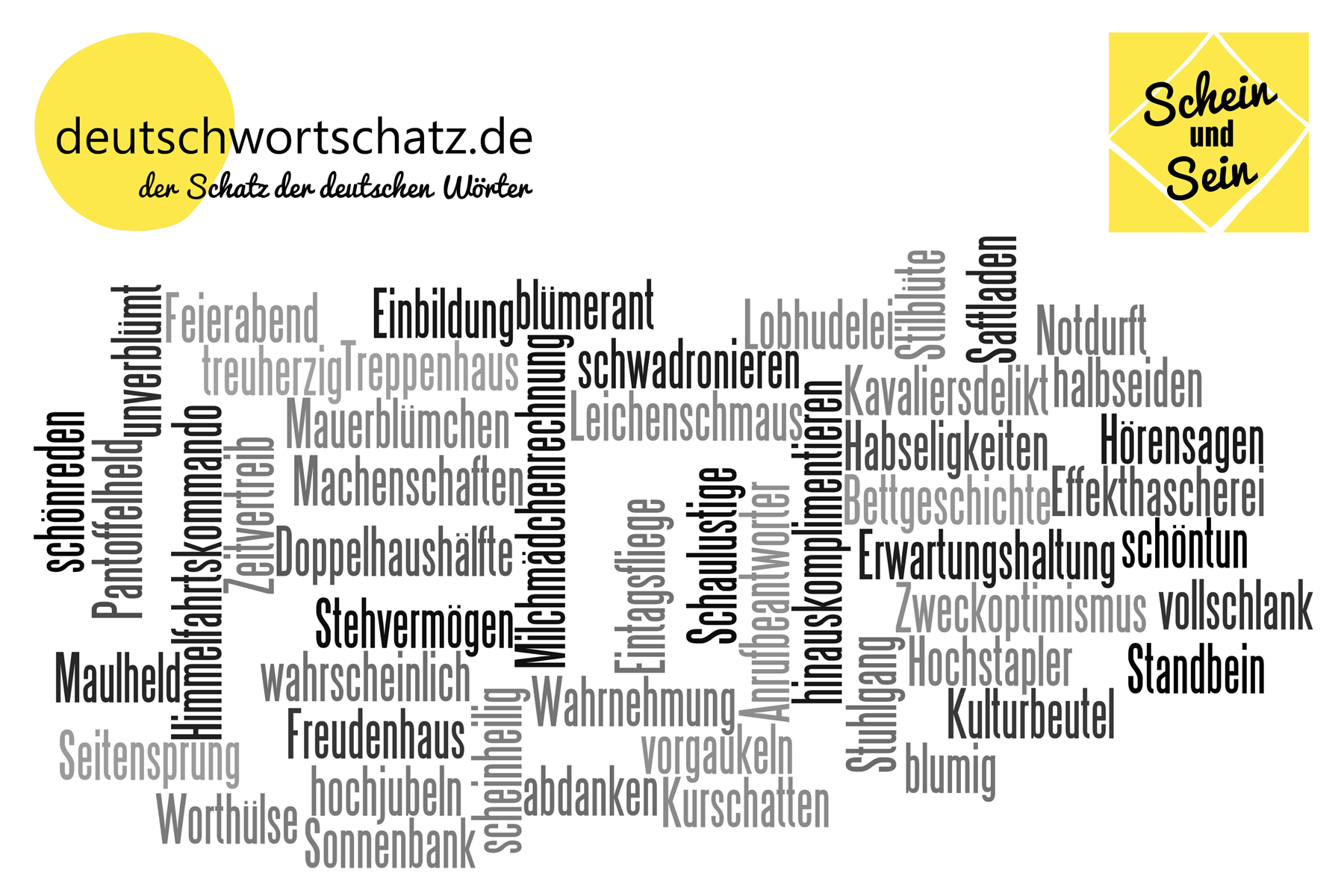 Schein und Sein Deutschwortschatz / der Schatz der deutschen Wörter Schein und Sein Deutschwortschatz / der Schatz der deutschen Wörter