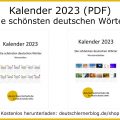Kalender zum Ausdrucken 2023 - die schönsten deutschen Wörter