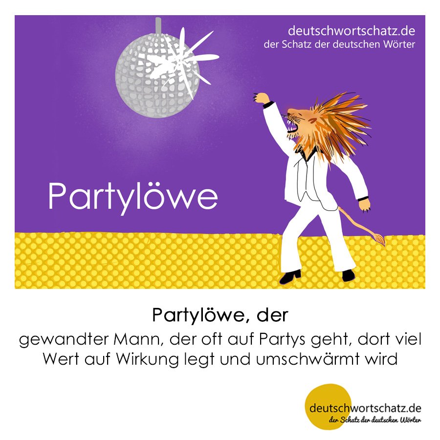 Partylöwe - Wortschatz mit Bildern lernen - Deutsch lernen