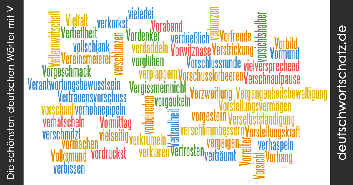Schöne deutsche Wörter mit V - Deutsch Wortschatz - schönste Wörter - Deutsch lernen - liebe Deutsch 